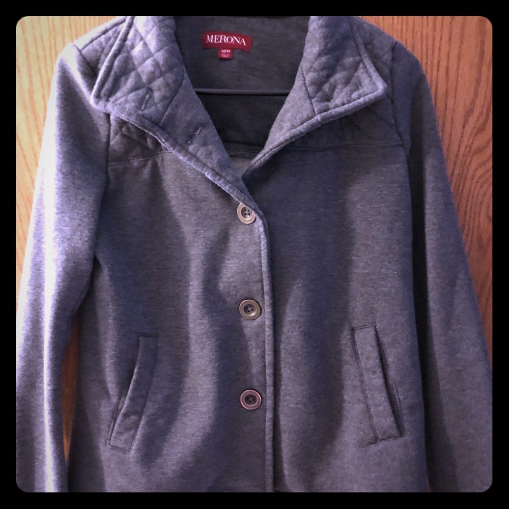 Merona Grey Women’s Sweater Pea Coat - Medium - Picture 1 of 4